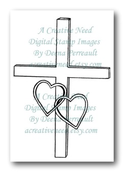 A Creative Need Cross with Intertwined Hearts Preview